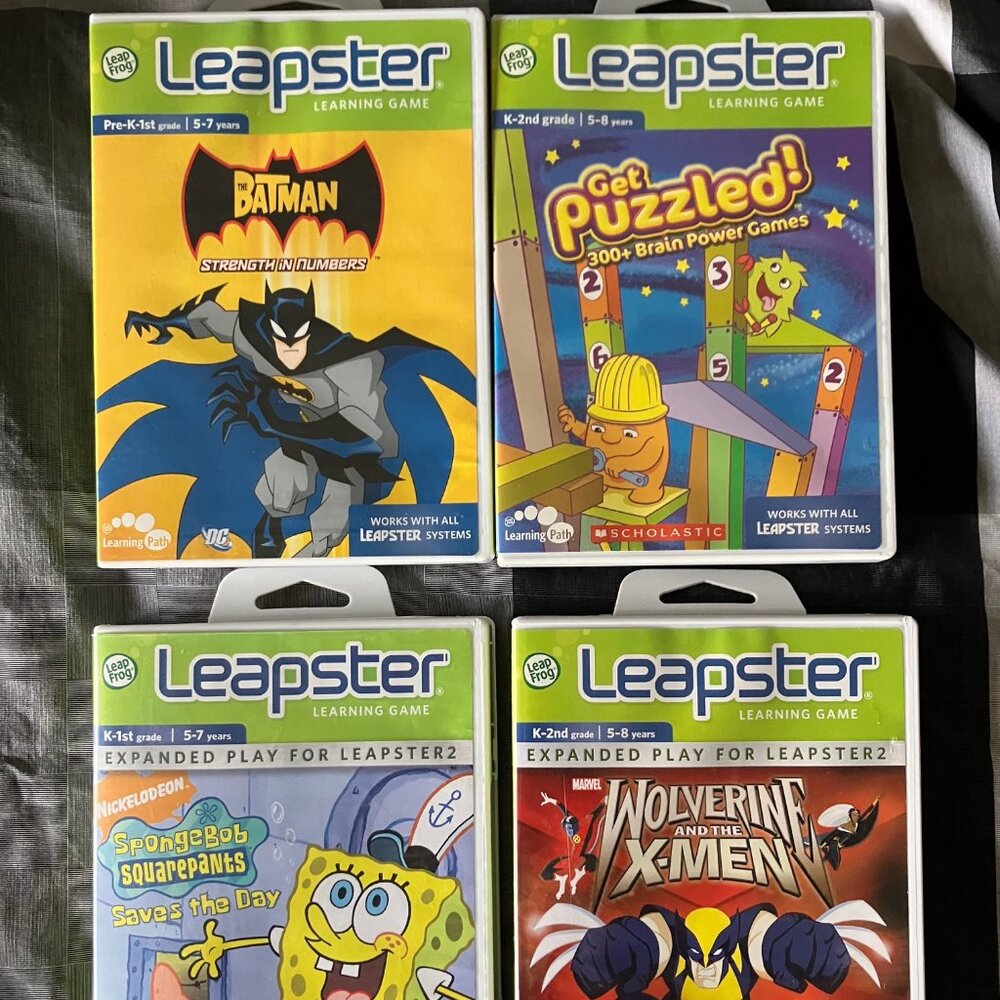 Four Leap Frog Leapster Games in original boxes and with original booklets